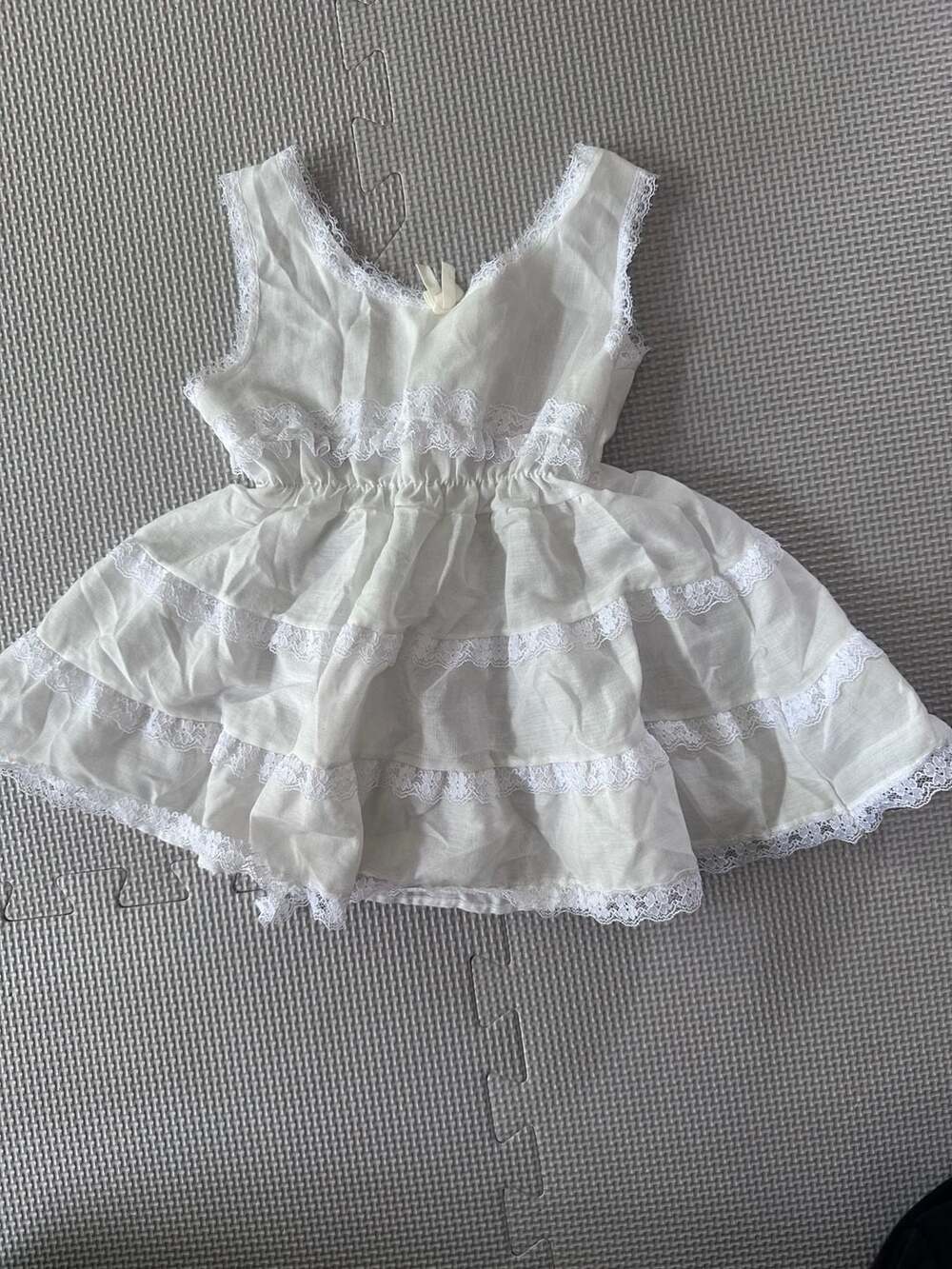 Stone Vintage White Tiered Lace Sleeveless Dress Size 1T